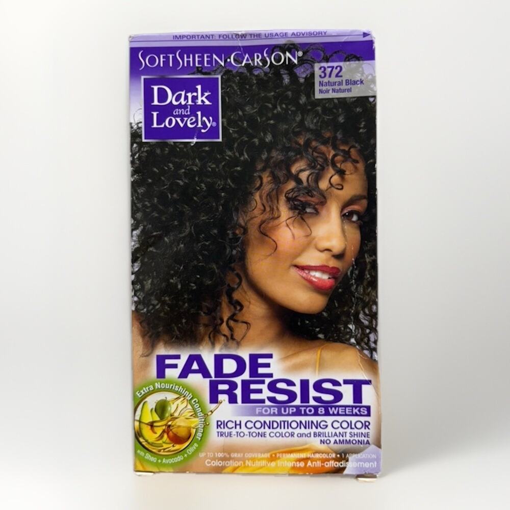 Dark & Lovely Fade Resist 372 Natural Black Permanent Hair Color No Ammonia
